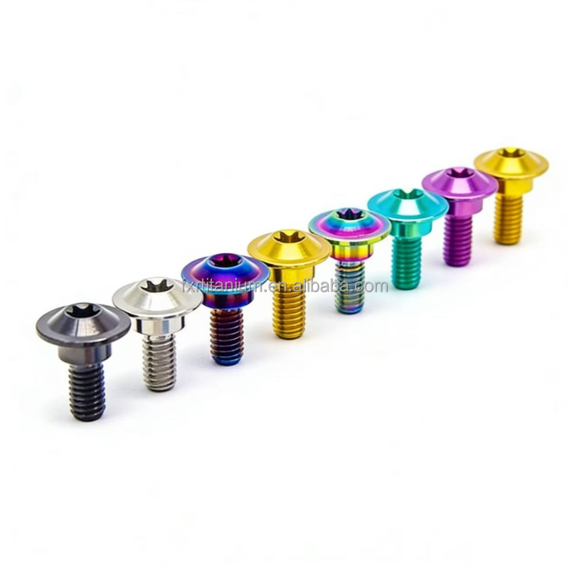 Grade 10 Anodized M5 M6 Disc Head Step Titanium Alloy Screws