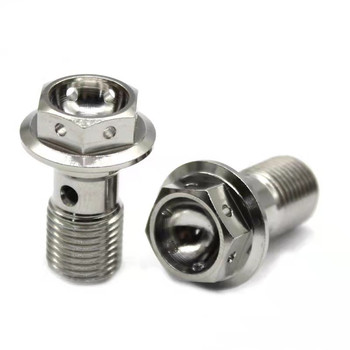 M10 1.0 1.25 19mm Titanium Alloy Flange Hex Banjo Bolts
