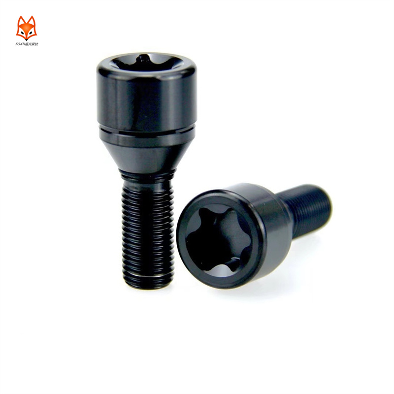 Customized Gr5 Anti-theft Colorful Hex Lug Nuts Titanium M14x1.5x35mm Grade 10.9 12.9