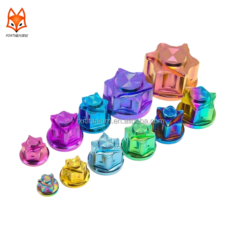 M6 M8 M10 M12 M14 M16 Flange Polished Titanium GR5 Hexagonal Star Closed Cap Nut