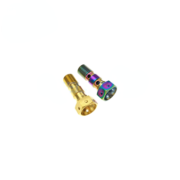 CNC Gold Blue Black M10 Hex Brake Caliper Double Hole Titanium Banjo Bolt