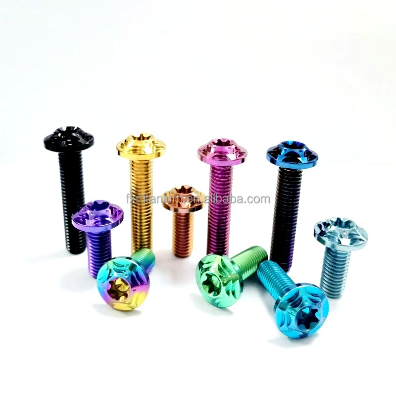 GR5 Titanium Bolt Big Head Bike Motorcycle Accessories Fancy Torx Titanium Baut Screw Disc CNC Umbrella Head Ti Bolts