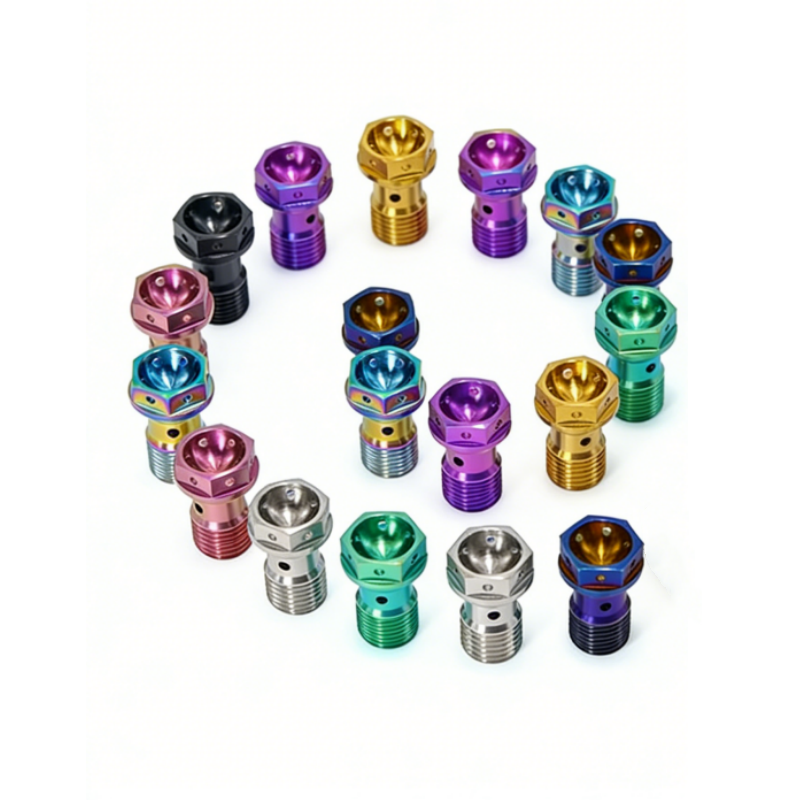 Customized M10 Titanium Banjo Bolts for Brake Calipers